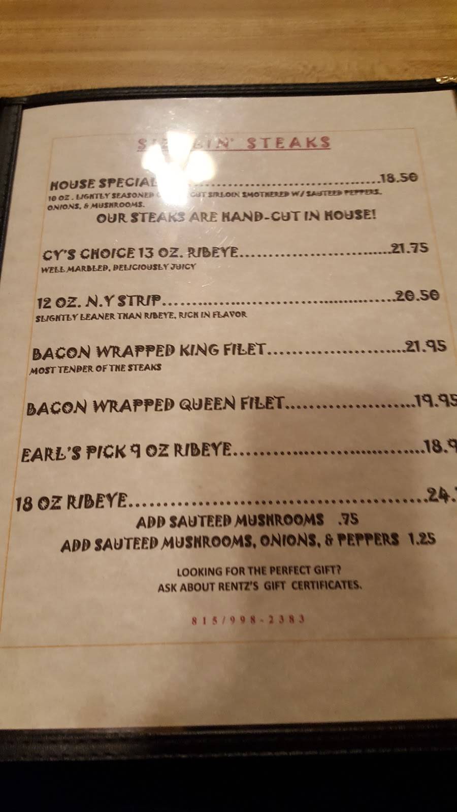 Rentzs Tap & Dining | restaurant | 210 S Waupansie St, Odell, IL 60460, USA | 8159982383 OR +1 815-998-2383