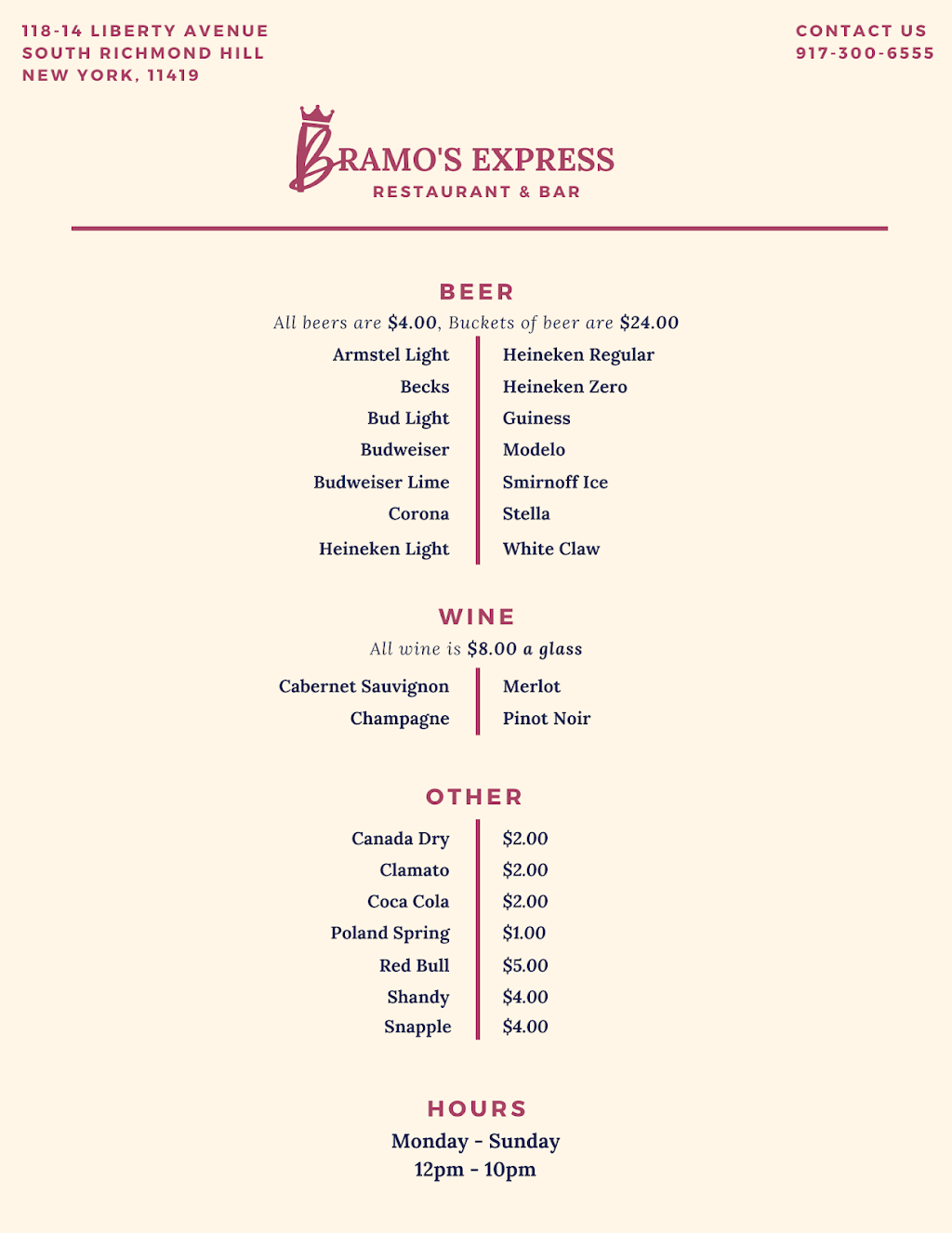 Bramos Express | restaurant | 118-14 Liberty Ave, Queens, NY 11419, USA | 9173006555 OR +1 917-300-6555