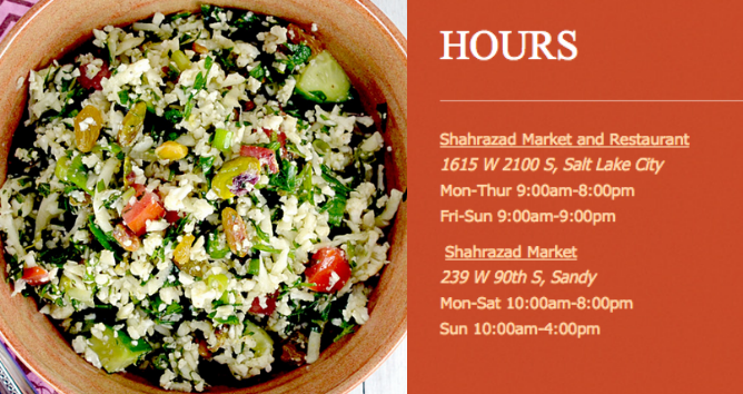 Shahrazad Market and Restaurant | restaurant | 1615 2100 S, Salt Lake City, UT 84119, USA | 8019759977 OR +1 801-975-9977