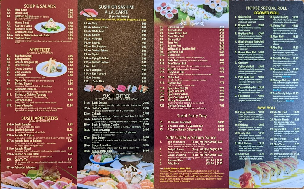 Sakura KJ | restaurant | 204 S Main St, Crown Point, IN 46307, USA | 2193332999 OR +1 219-333-2999