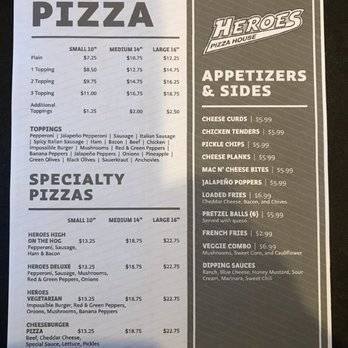 Heroes Pizza | restaurant | 92 Edgebrooke Dr, Springboro, OH 45066, USA | 9377901351 OR +1 937-790-1351