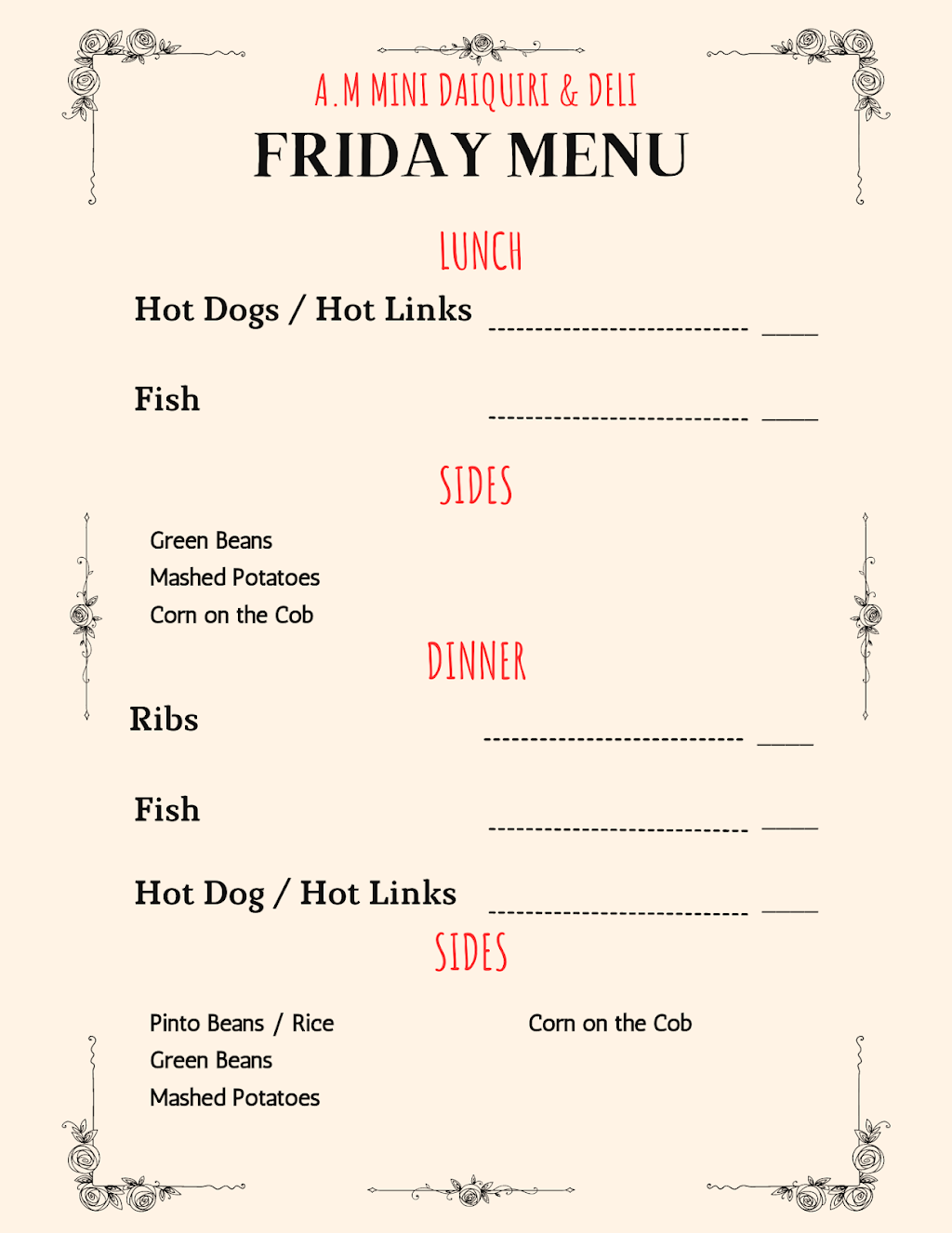 A.M Mini Daiquiri & Deli | restaurant | 4110-A Airport Blvd, Houston, TX 77047, USA | 8326020242 OR +1 832-602-0242