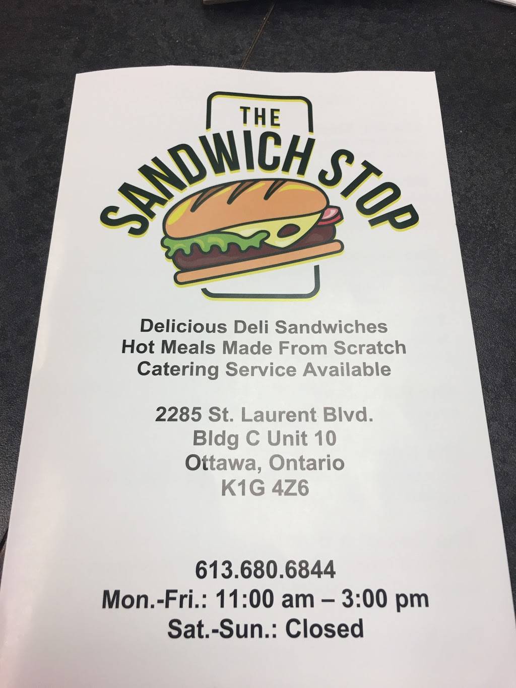 The Sandwich Stop | restaurant | C, 2285 St Laurent Blvd #10, Ottawa, ON K1G 4Z6, Canada | 6136806844 OR +1 613-680-6844