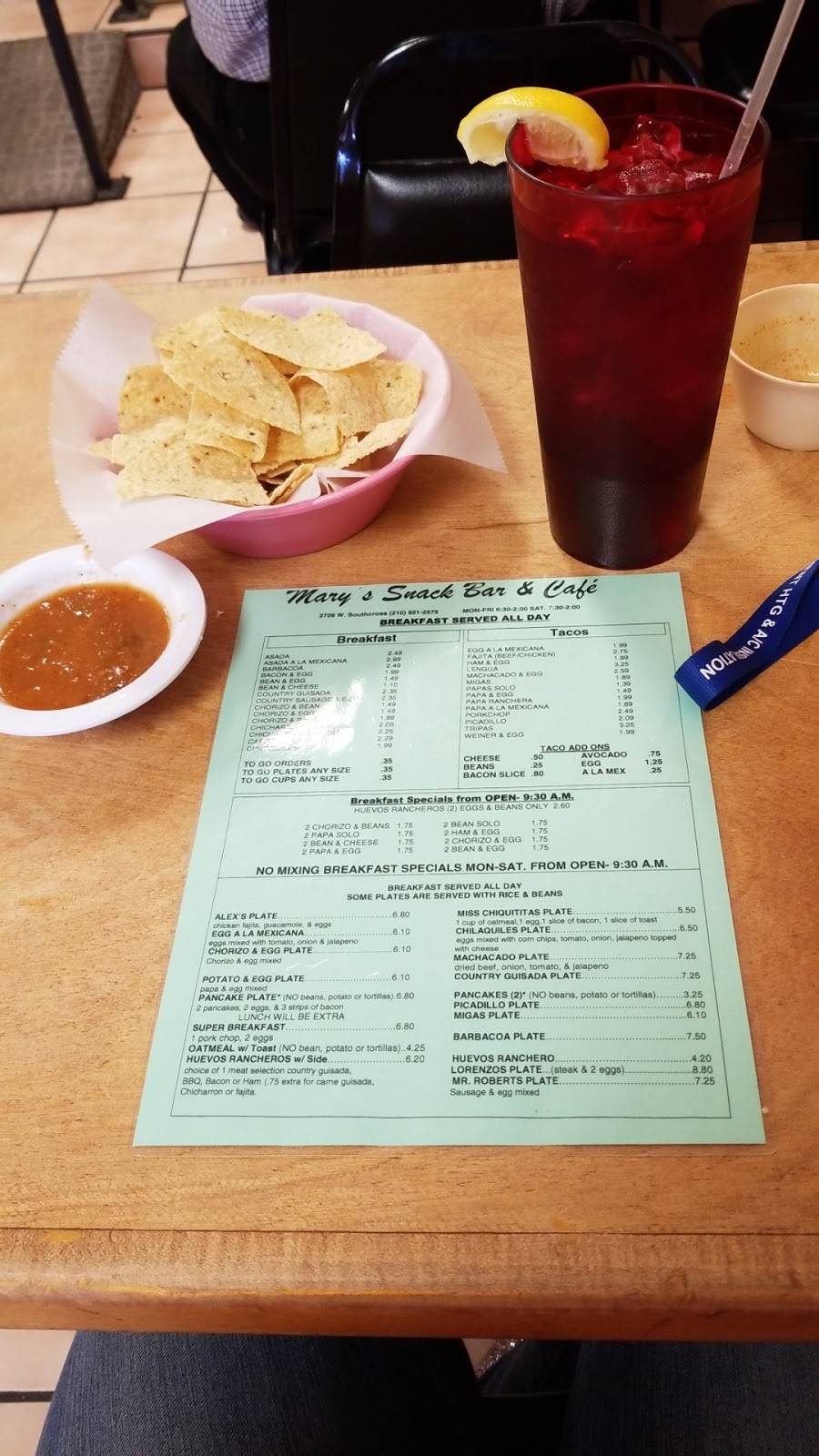 Marys Snack Bar & Cafe | restaurant | 2709 W Southcross Blvd, San Antonio, TX 78211, USA | 2109212575 OR +1 210-921-2575