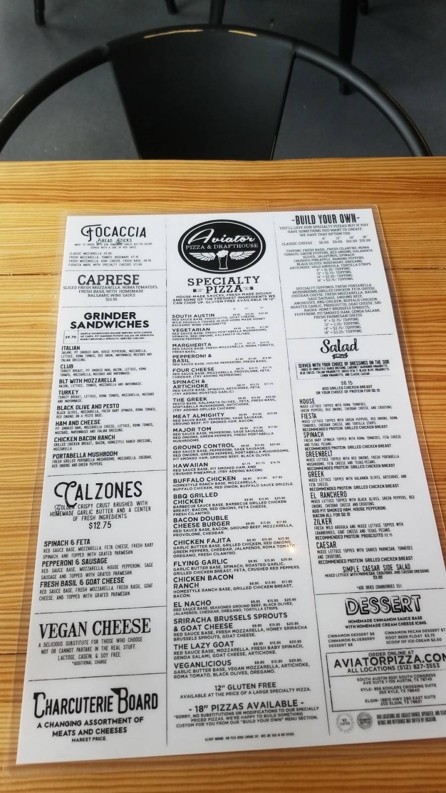 Aviator Pizza & Drafthouse | restaurant | 856 Kohlers Crossing Suite 350, Kyle, TX 78640, USA | 5128273553 OR +1 512-827-3553