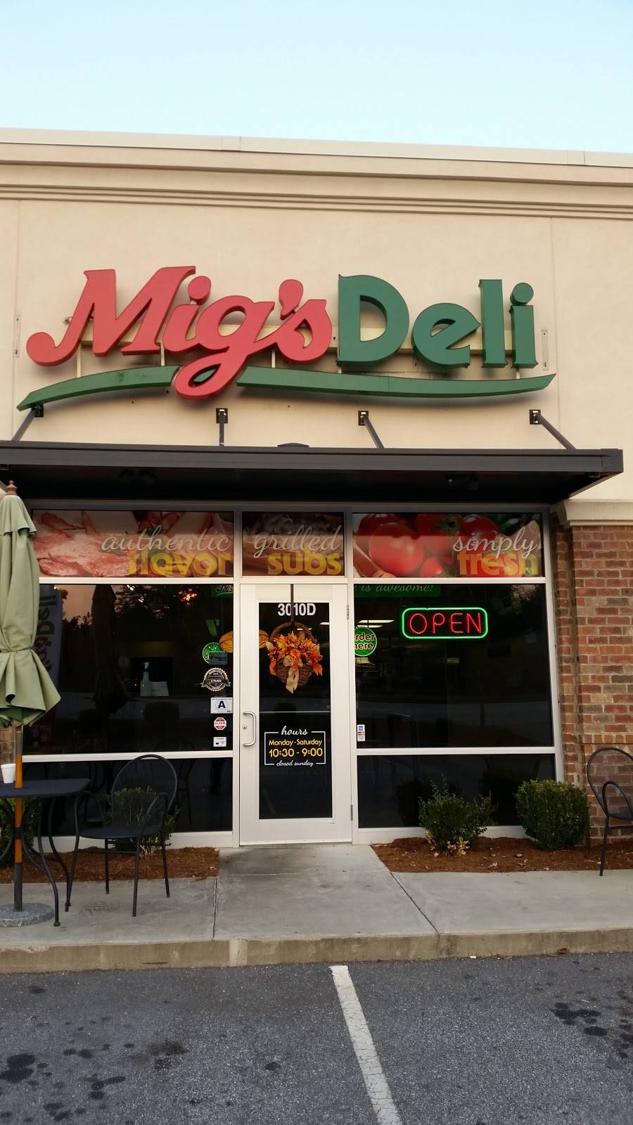 Migs Deli | restaurant | 3010 N Main St, Anderson, SC 29621, USA | 8646228283 OR +1 864-622-8283
