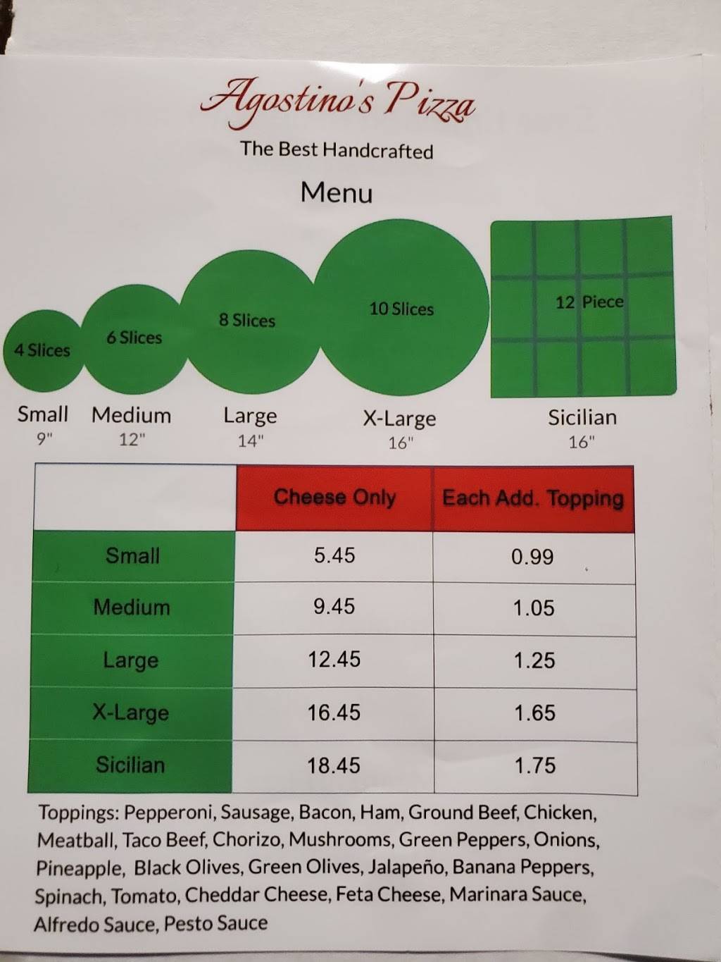 Agostinos pizza | meal takeaway | Pike Township, IN 46254, USA | 3179565785 OR +1 317-956-5785