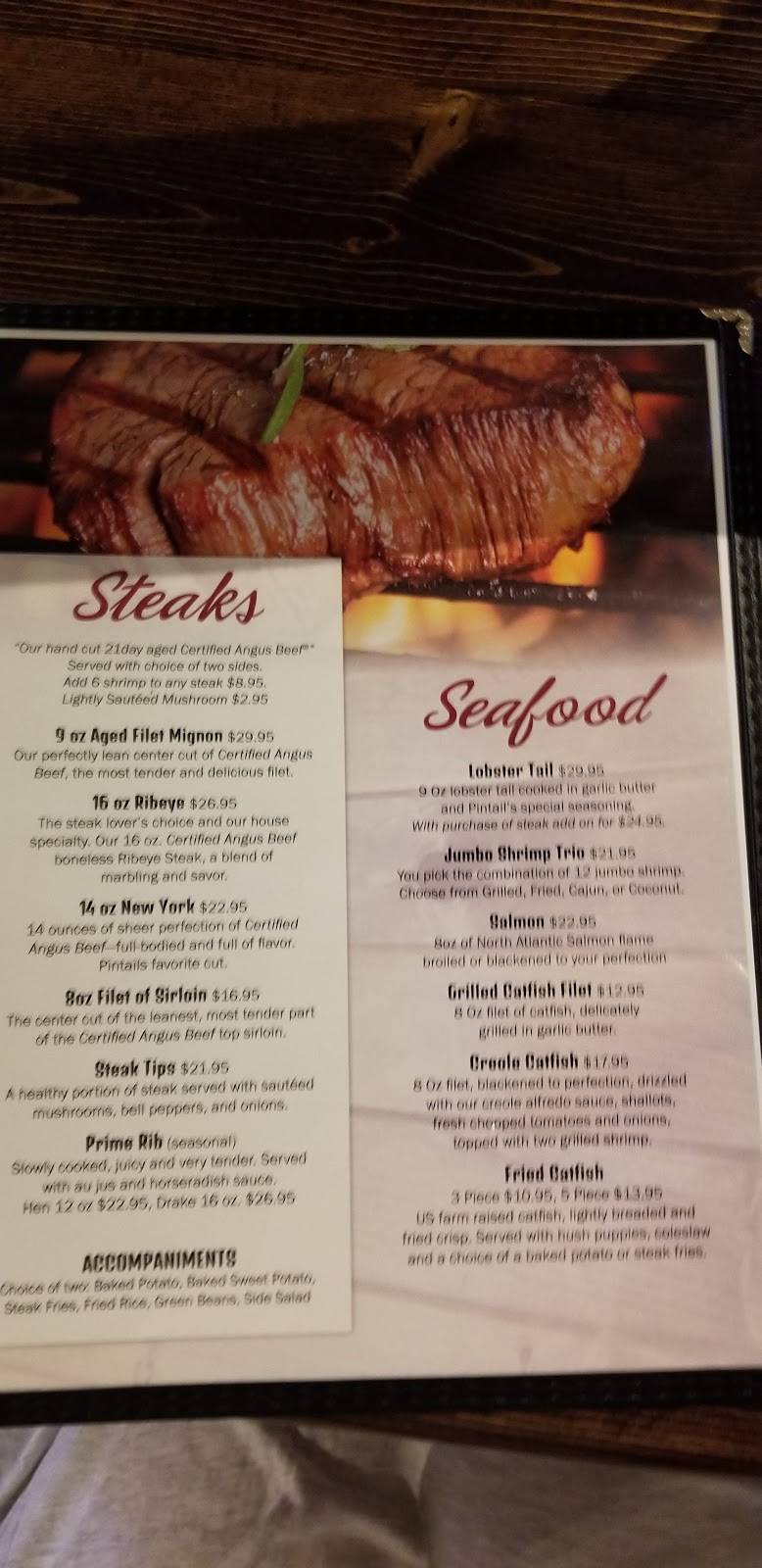 Pintails Steak & Seafood | restaurant | 8044 US 49, Weiner, AR 72479, USA | 8705792211 OR +1 870-579-2211