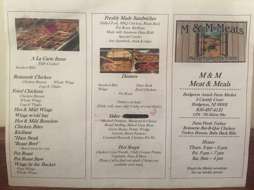 M & M Meat & Meals | restaurant | 2 Cassidy Court, Bridgeton, NJ 08302, USA | 8564974121 OR +1 856-497-4121