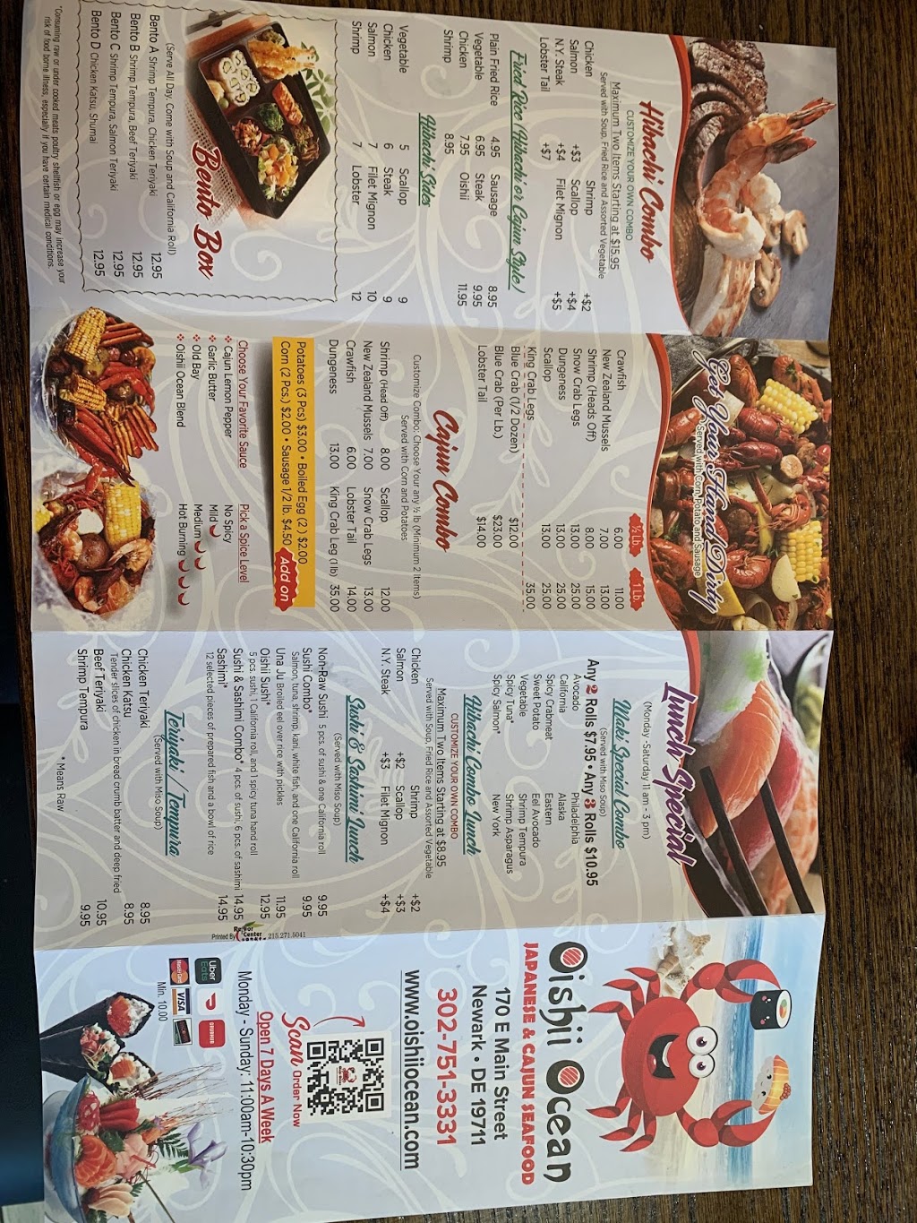 Oishii ocean Japanese & Cajun seafood | restaurant | 170 E Main St, Newark, DE 19711, USA | 3027513331 OR +1 302-751-3331