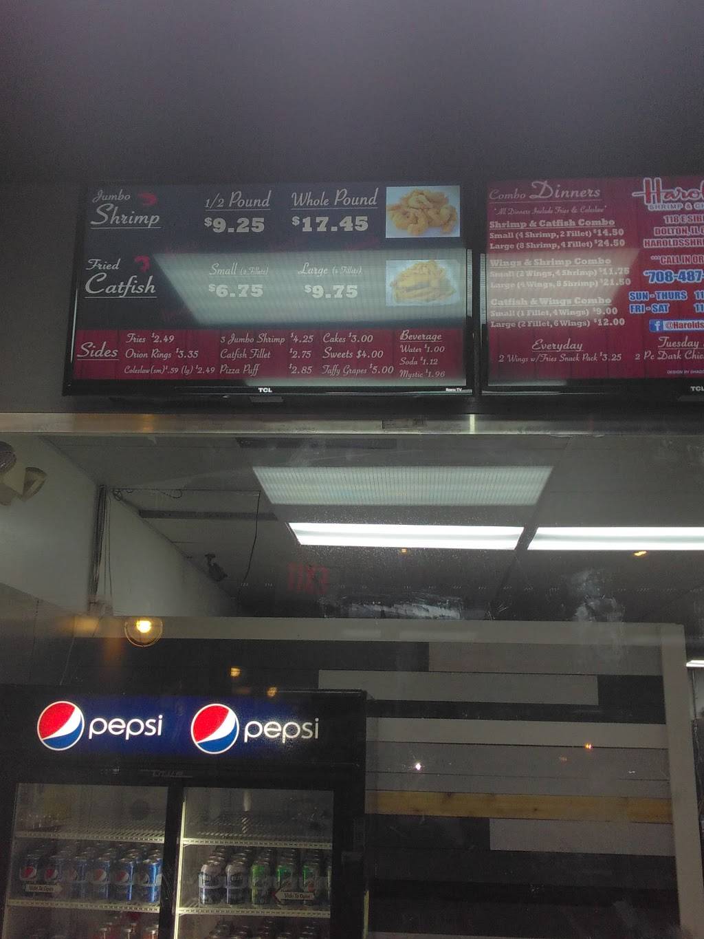 Harolds Shrimp and Chicken | restaurant | 118 Sibley Blvd, Dolton, IL 60419, USA | 7084879717 OR +1 708-487-9717