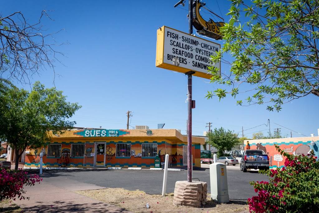 Sues Fish & Chips | restaurant | 2500 S 4th Ave, Tucson, AZ 85713, USA | 5206225711 OR +1 520-622-5711