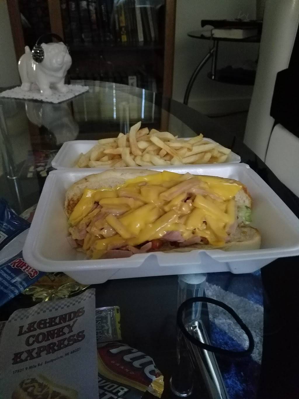 Legends Coney Express | meal takeaway | 17821 E 9 Mile Rd, Eastpointe, MI 48021, USA | 5864470900 OR +1 586-447-0900