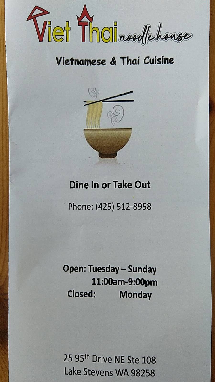 Viet thai noodle house | restaurant | 25 95th Dr NE #108, Lake Stevens, WA 98258, USA | 4255128958 OR +1 425-512-8958