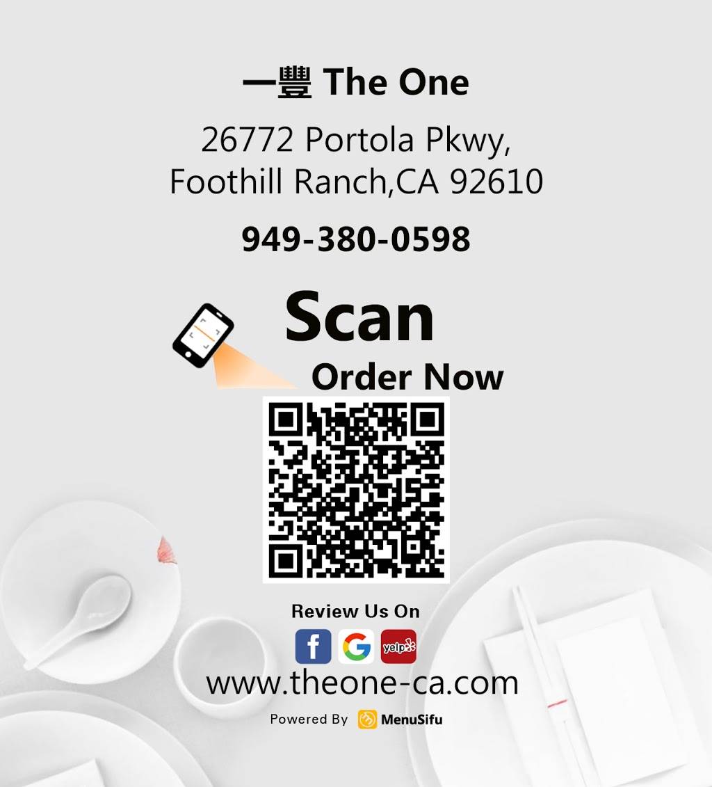 The One | restaurant | 26772 Portola Pkwy, Lake Forest, CA 92610, USA | 9493800598 OR +1 949-380-0598