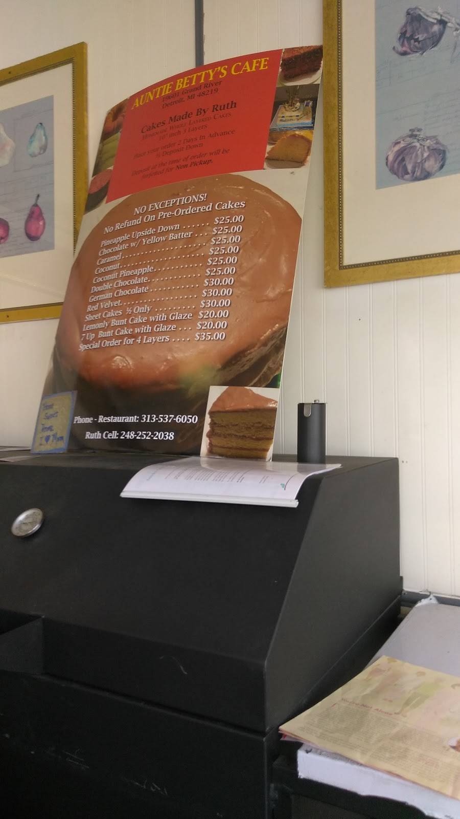 Auntie Bettys Cafe | restaurant | 19601 Grand River Ave, Detroit, MI 48223, USA | 3135376050 OR +1 313-537-6050