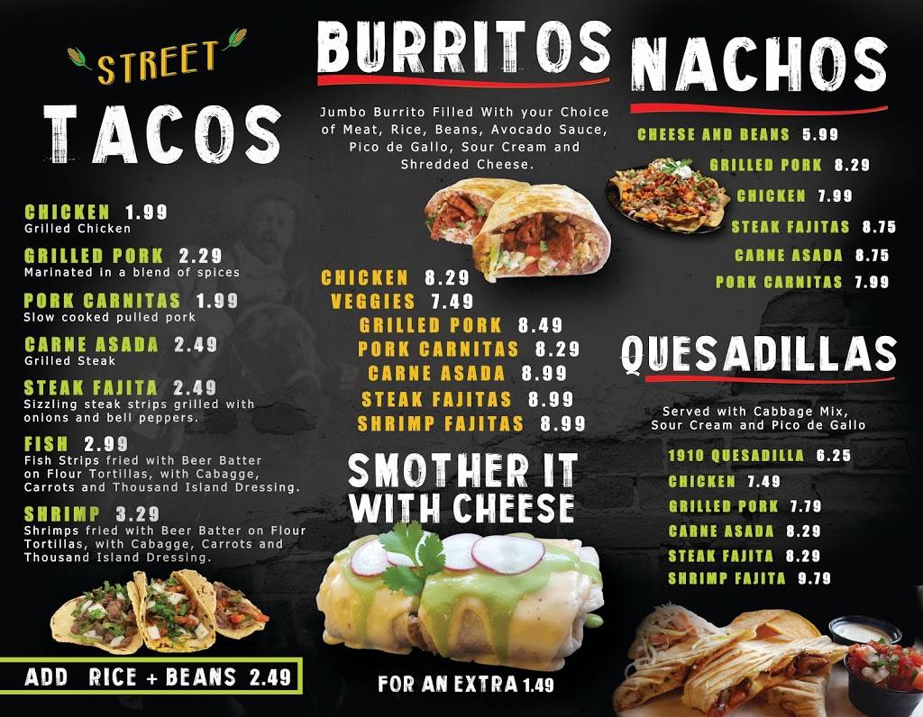 1910 Fresh Mexican Kitchen #2 | restaurant | 122 Bridge Ave, Albert Lea, MN 56007, USA | 5073695615 OR +1 507-369-5615