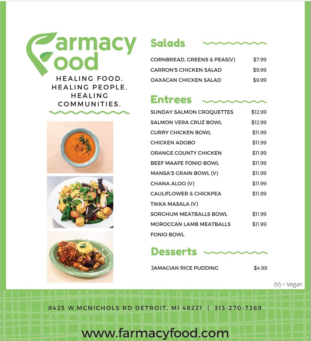 Farmacy Food | restaurant | 8425 W McNichols Rd, Detroit, MI 48221, USA | 3132707269 OR +1 313-270-7269