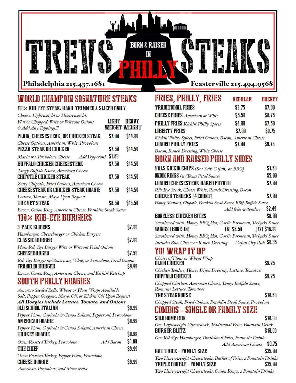Trevs Philly Steaks | restaurant | 316 Bustleton Pike, Feasterville-Trevose, PA 19053, USA | 2154949568 OR +1 215-494-9568