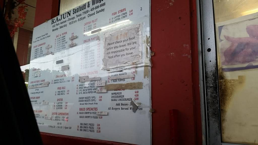 Kajun Seafood & Wings 2 | restaurant | 1102 W Park Ave, Orange, TX 77630, USA | 4098869988 OR +1 409-886-9988