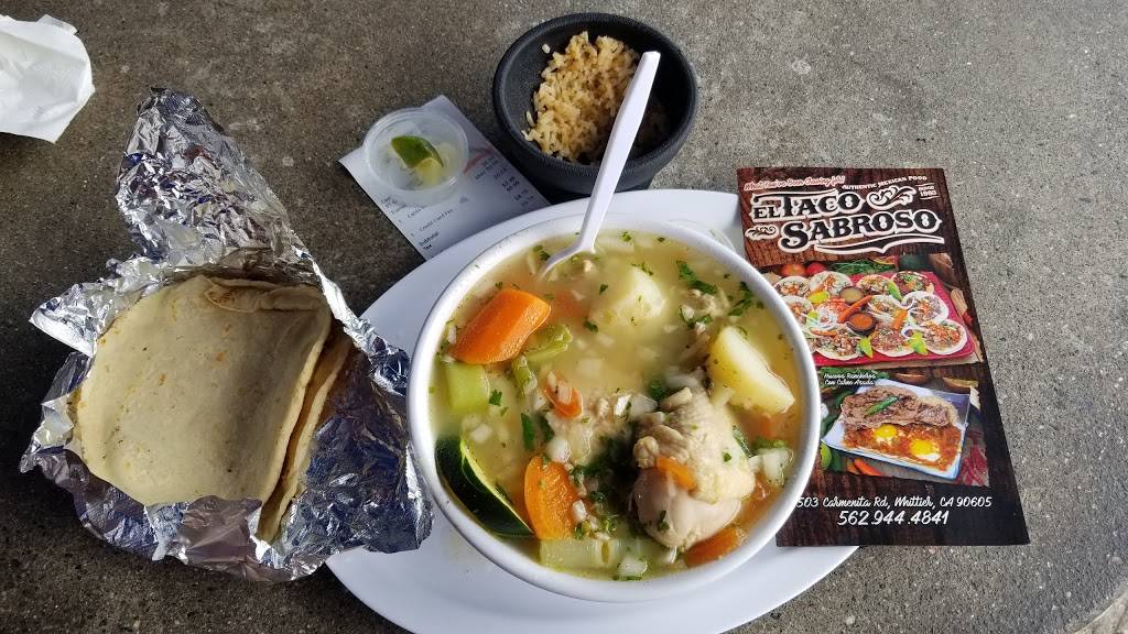 El Taco Sabroso | restaurant | 11503 Carmenita Rd, Whittier, CA 90605, USA | 5629444841 OR +1 562-944-4841