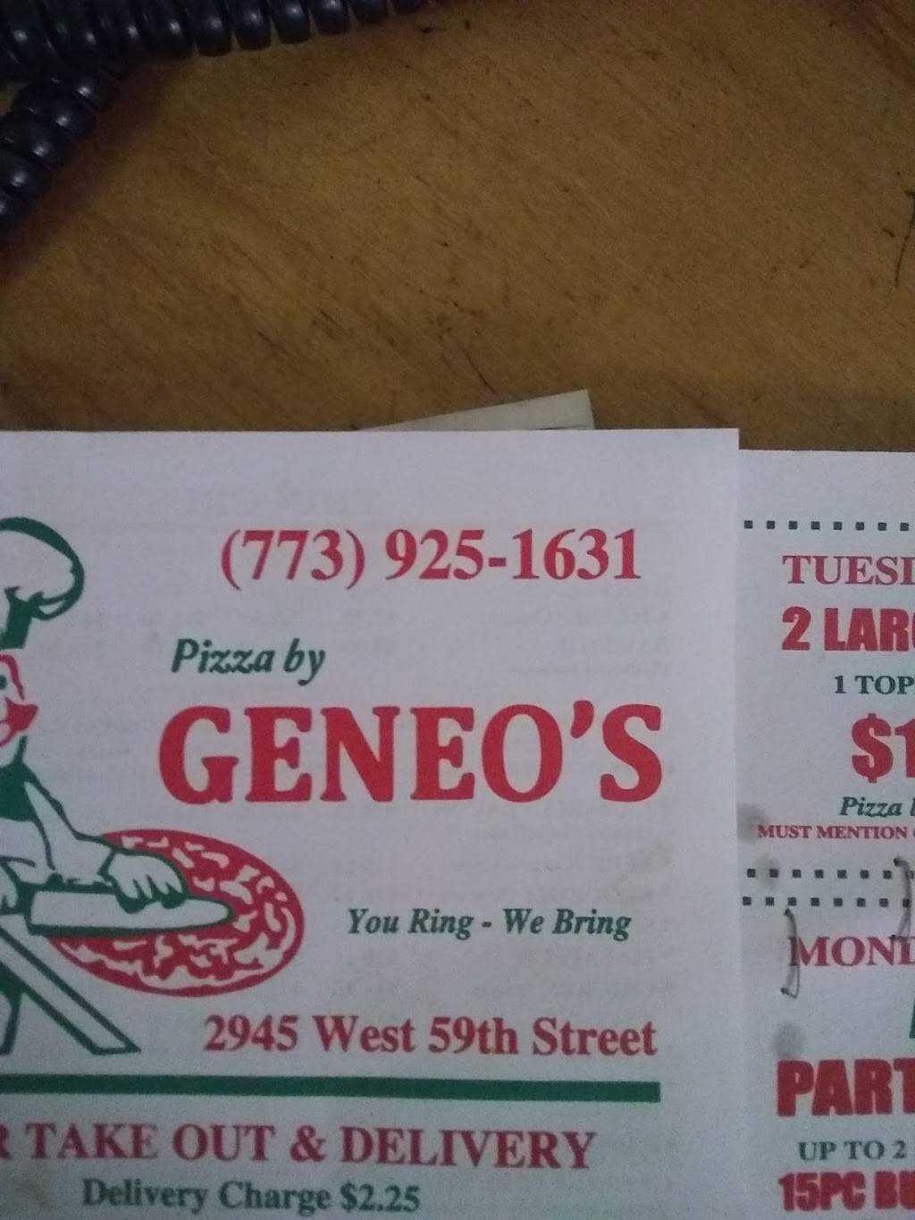 Pizza By Geneos | meal delivery | 2945 W 59th St, Chicago, IL 60629, USA | 7739251631 OR +1 773-925-1631