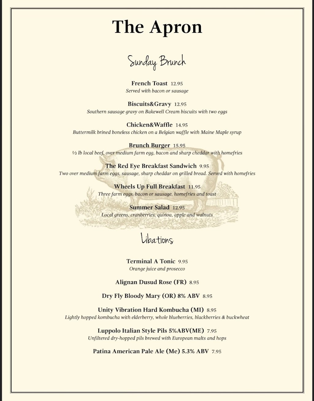 The Apron | restaurant | 23 Terminal Ln, Owls Head, ME 04854, USA | 2074490613 OR +1 207-449-0613