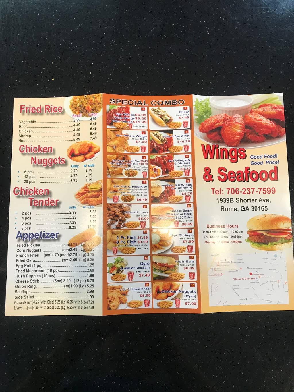 Wings and Seafood | restaurant | 1939 Shorter Ave UNIT B, Rome, GA 30165, USA | 7062377599 OR +1 706-237-7599