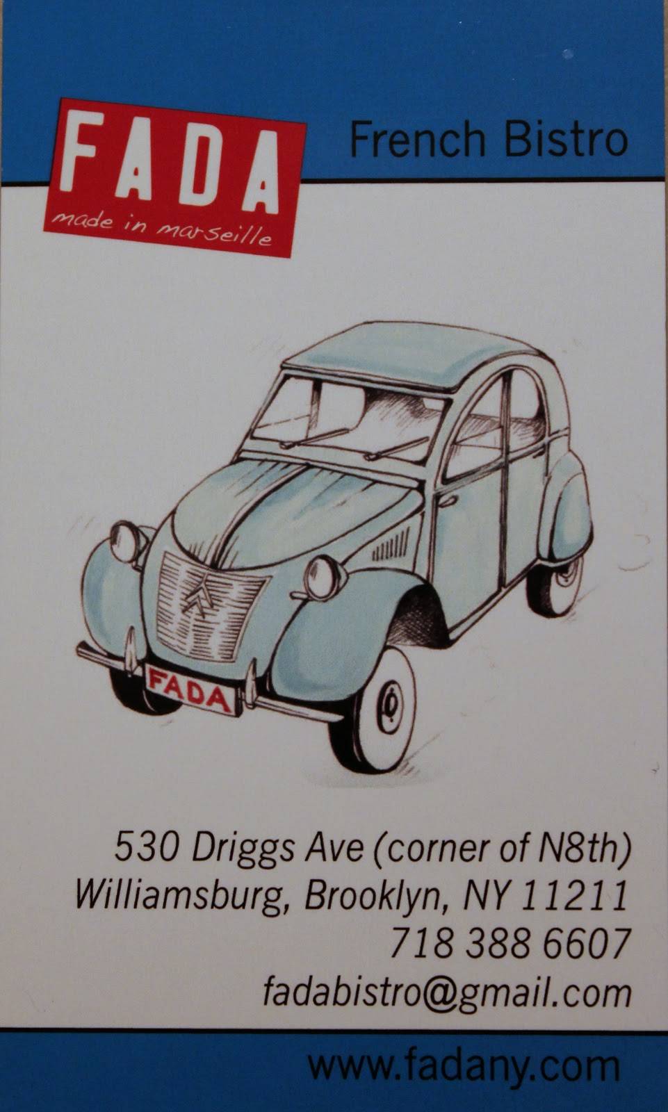 Fada | restaurant | 530 Driggs Ave, Brooklyn, NY 11211, USA | 6462917889 OR +1 646-291-7889