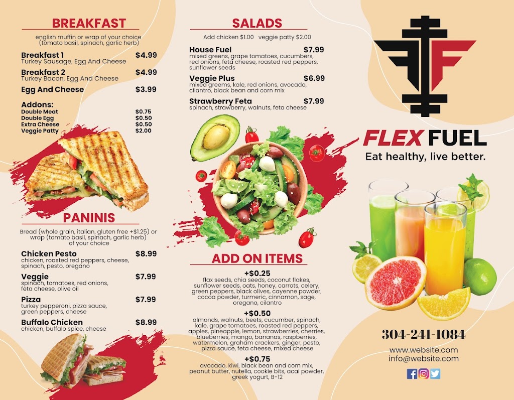 Flex Fuel | restaurant | 3004 Northpointe Plaza, Morgantown, WV 26505, USA | 3042411084 OR +1 304-241-1084
