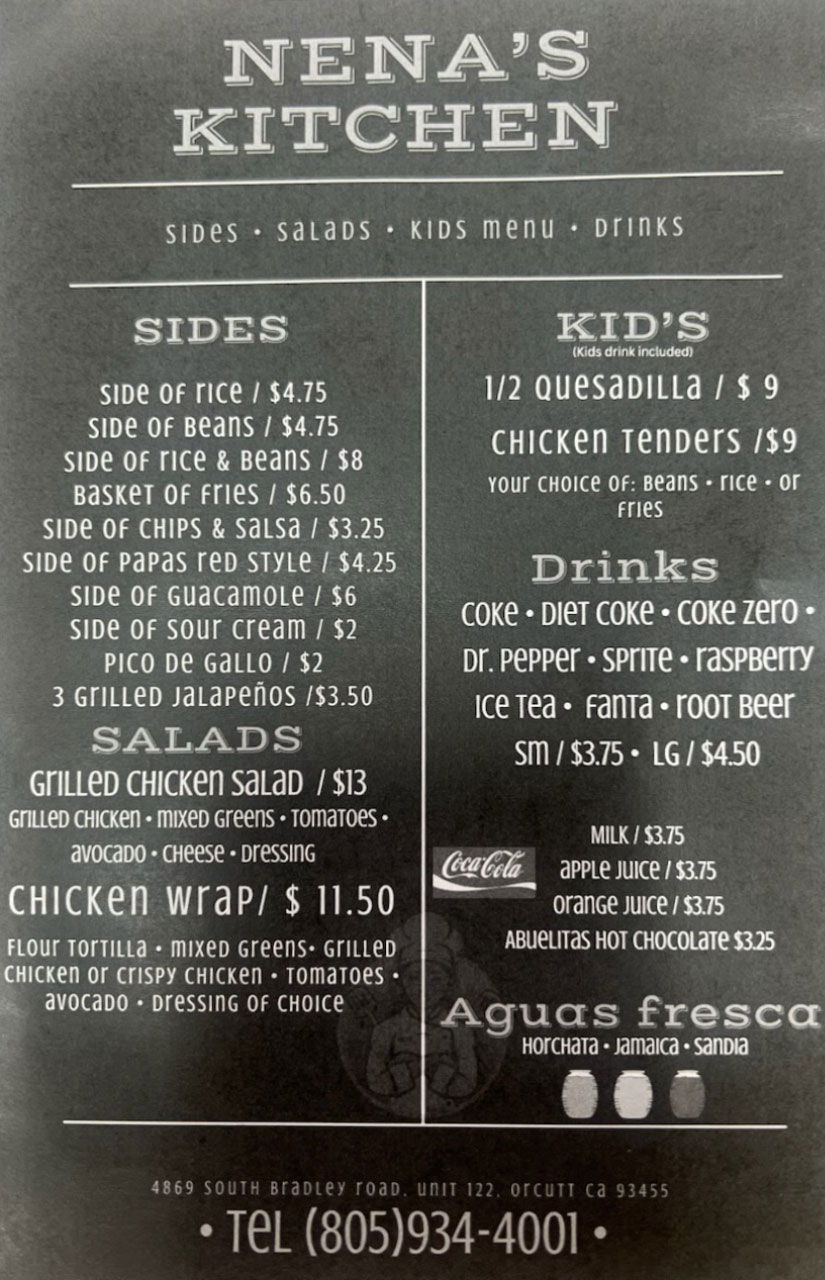 Nenas Kitchen | restaurant | 4869 S Bradley Rd Unit 122, Santa Maria, CA 93455, USA | 8059344001 OR +1 805-934-4001