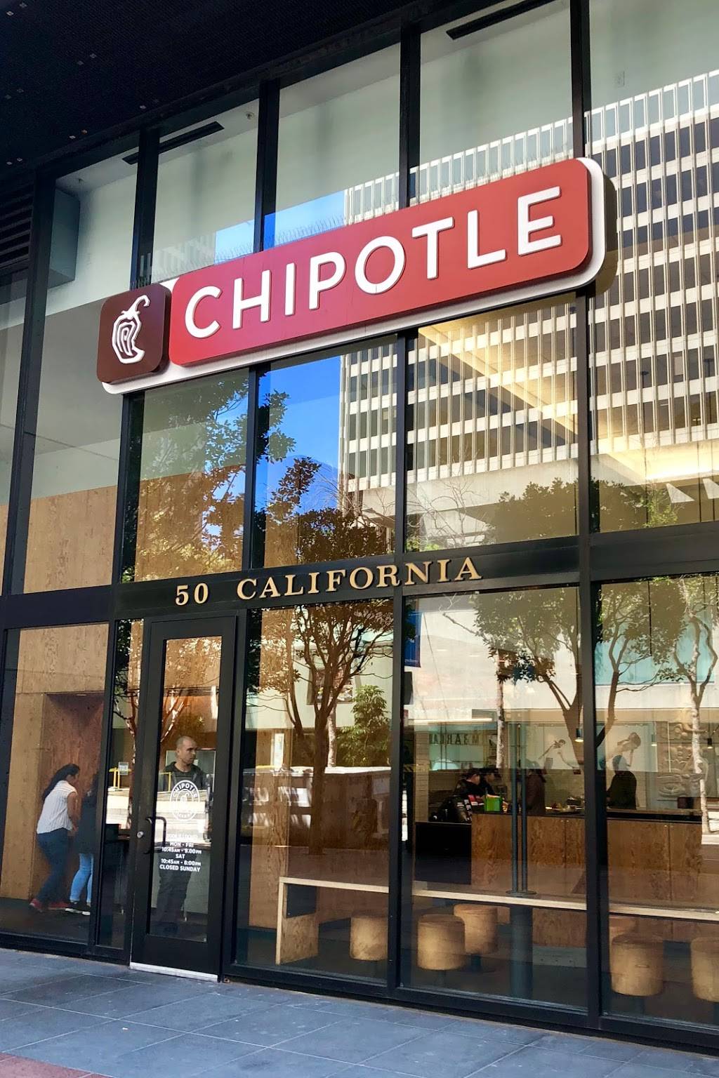 Chipotle Mexican Grill | restaurant | 50 California St, San Francisco, CA 94111, USA | 4155009511 OR +1 415-500-9511