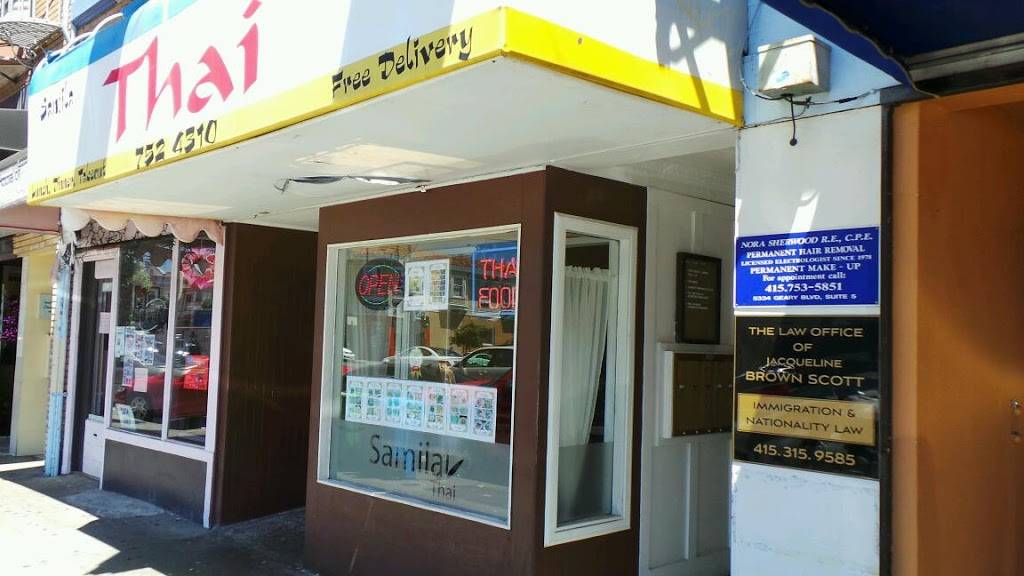 Samila Thai Restaurant | restaurant | 1921, 2415 Clement St, San Francisco, CA 94121, USA | 4157524310 OR +1 415-752-4310