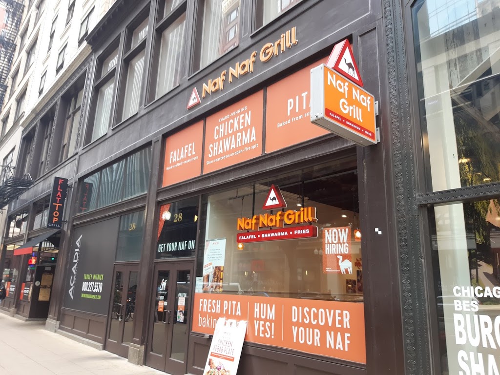 Naf Naf Grill | restaurant | 28 S Wabash Ave, Chicago, IL 60603, USA | 3127266300 OR +1 312-726-6300
