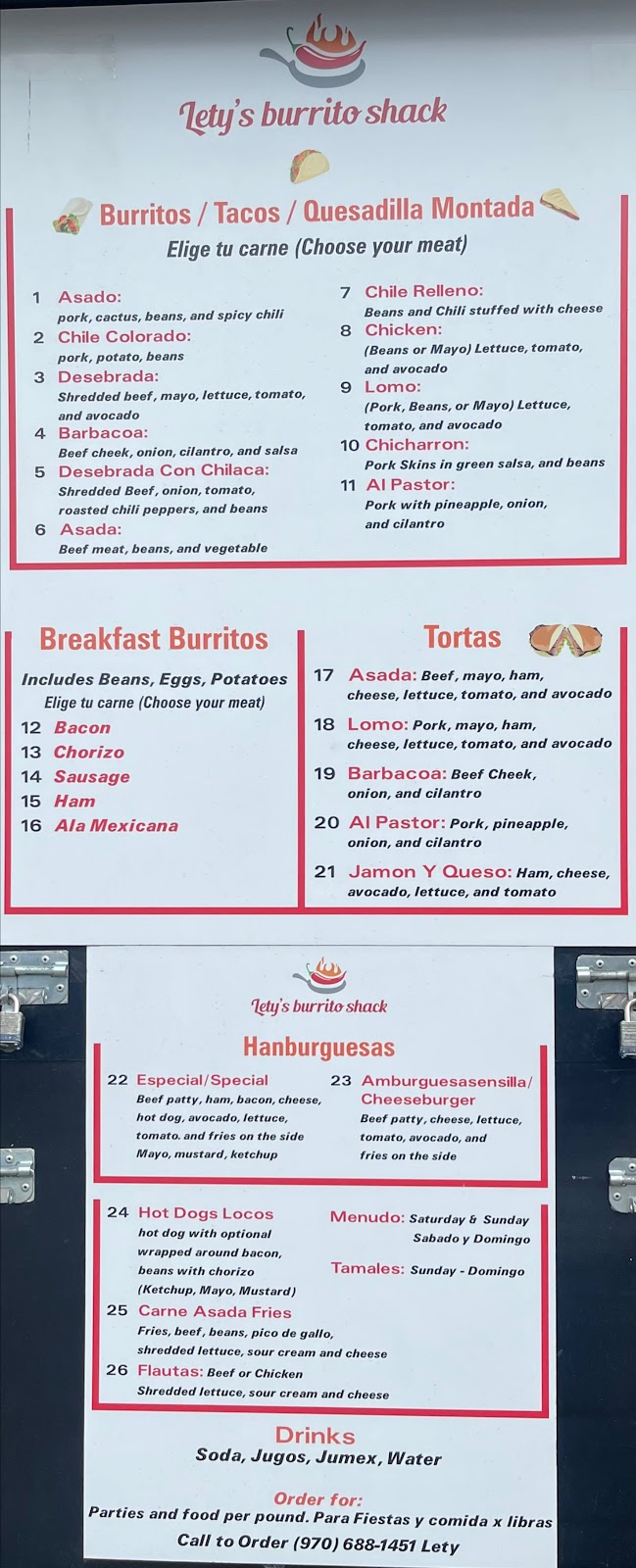 Lety’s Burrito Shack | restaurant | 686 Trail Gulch Rd, Gypsum, CO 81637, USA | 9706881451 OR +1 970-688-1451