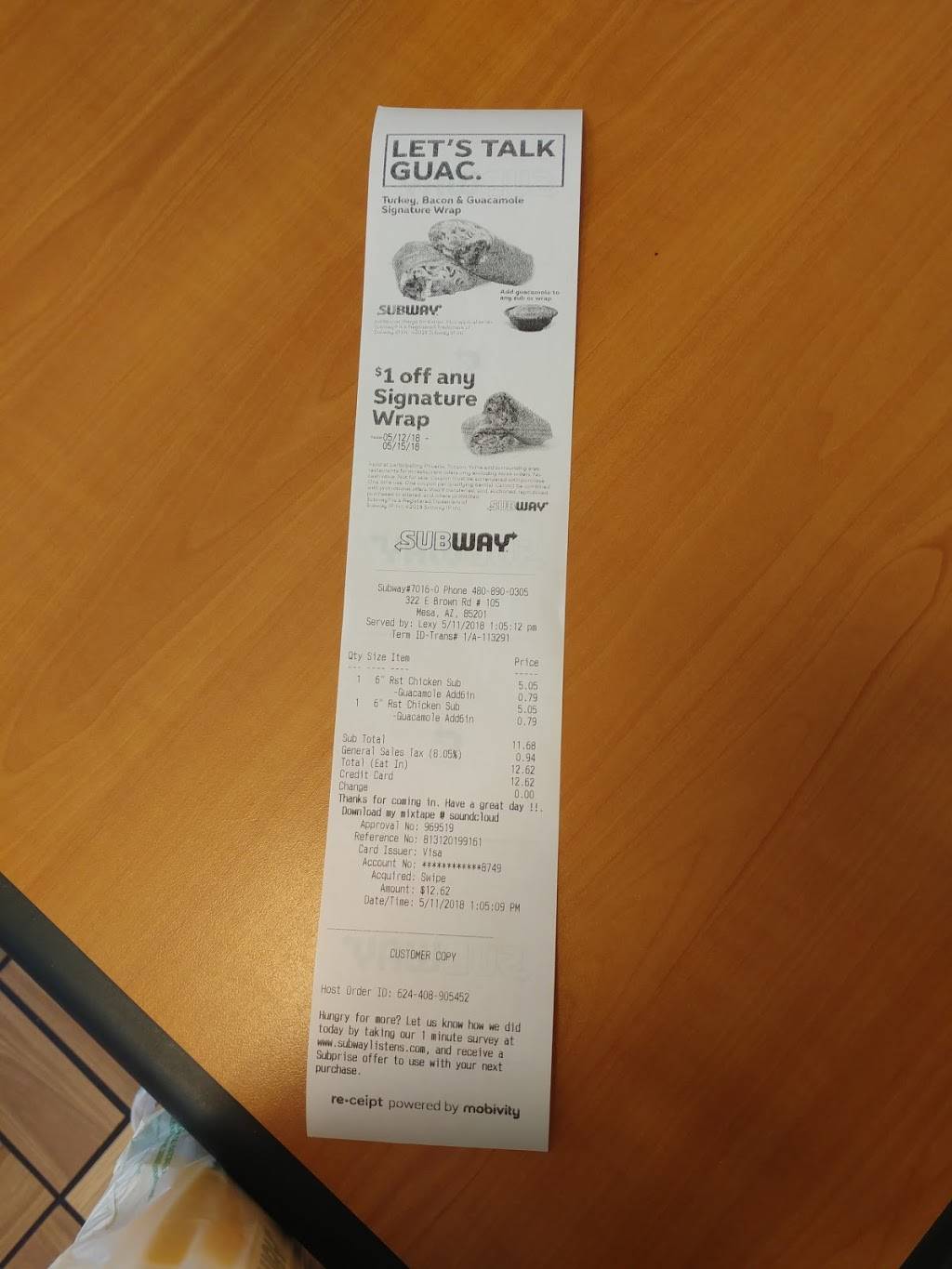 Subway Restaurants | restaurant | 322 E Brown Rd #105, Mesa, AZ 85201, USA | 4808900305 OR +1 480-890-0305