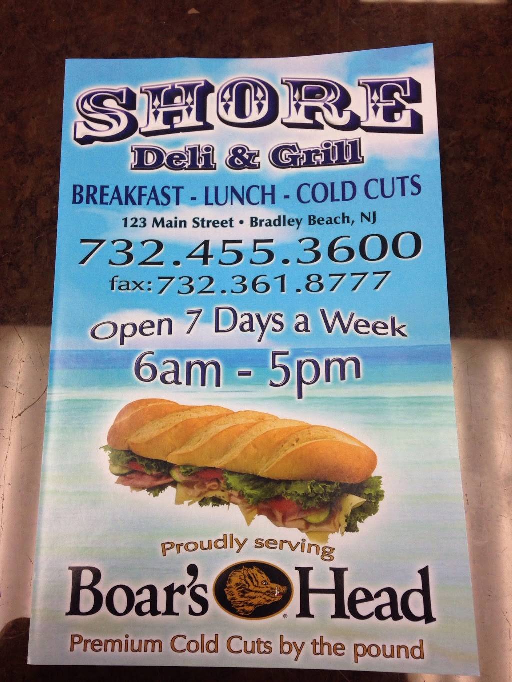 Shore Deli & Grill | restaurant | 123 Main St, Bradley Beach, NJ 07720, USA | 7324553600 OR +1 732-455-3600