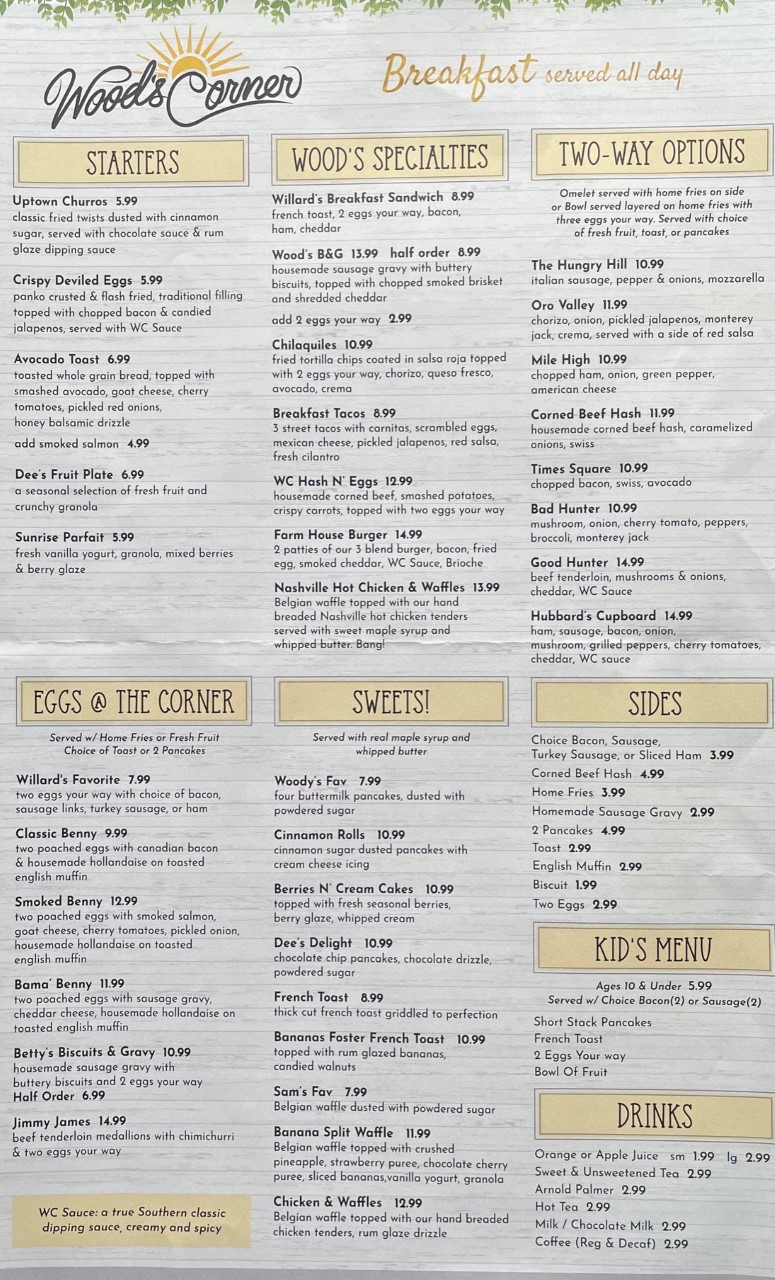 Woods Corner | restaurant | 1403 Main St, Crete, IL 60417, USA | 7082797934 OR +1 708-279-7934