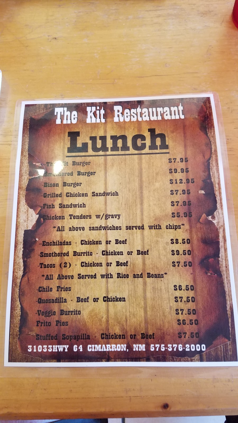 Kit Carson Restaurant | restaurant | 31033 US-64, Cimarron, NM 87714, USA | 5753764548 OR +1 575-376-4548