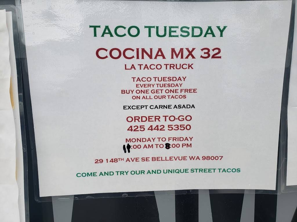 La Taco TruckMX | restaurant | 29 148th Ave SE, Bellevue, WA 98007, USA | 4254225350 OR +1 425-422-5350