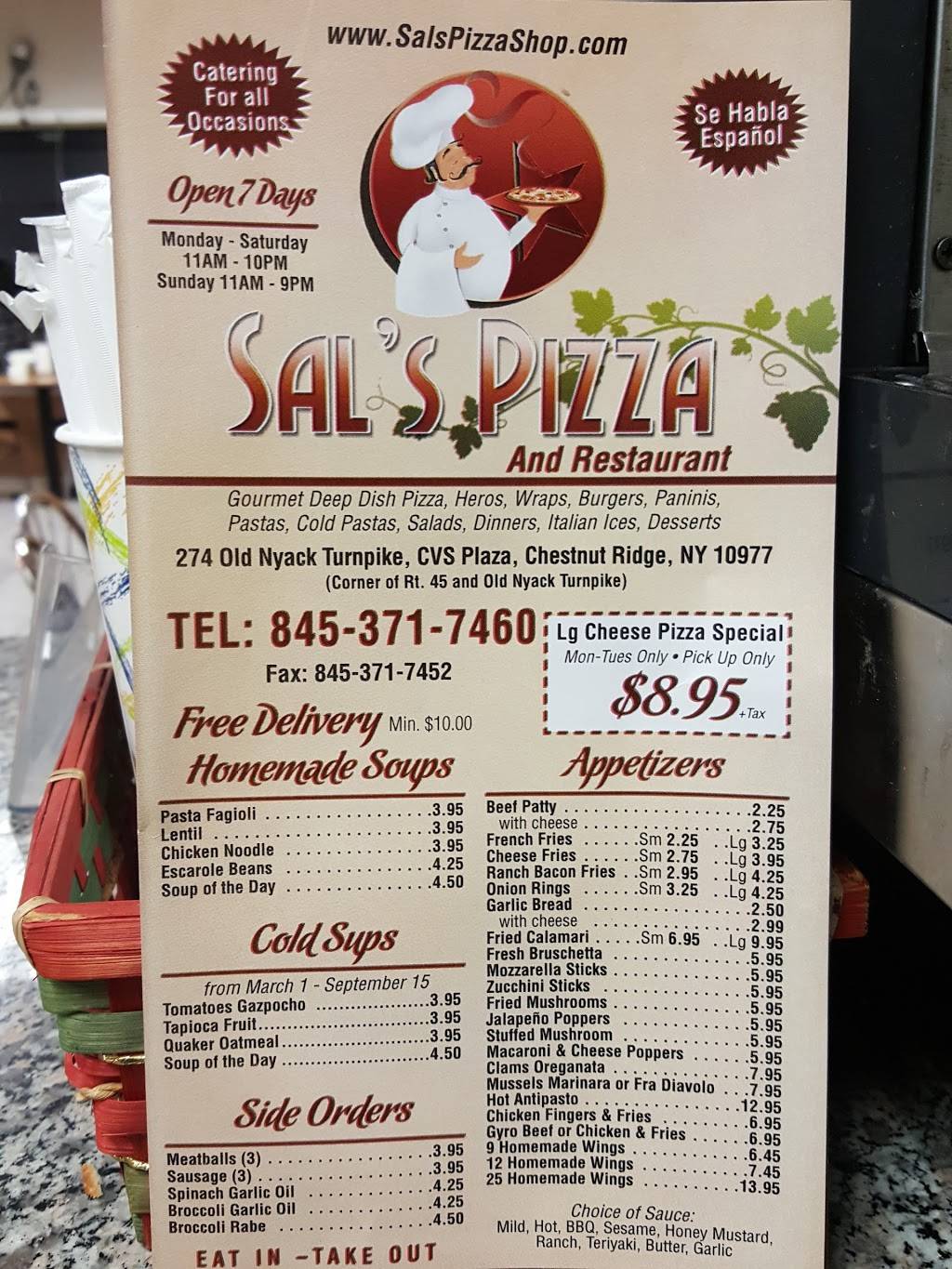 Sals Pizza | restaurant | 274 Old Nyack Turnpike # 1, Spring Valley, NY 10977, USA | 8453717460 OR +1 845-371-7460