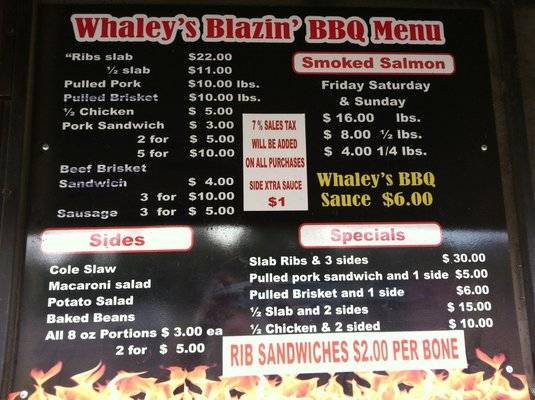Whaleys Blazin BBQ | meal takeaway | 18213 U.S. 41 Business, Lutz, FL 33549, USA | 8133731682 OR +1 813-373-1682