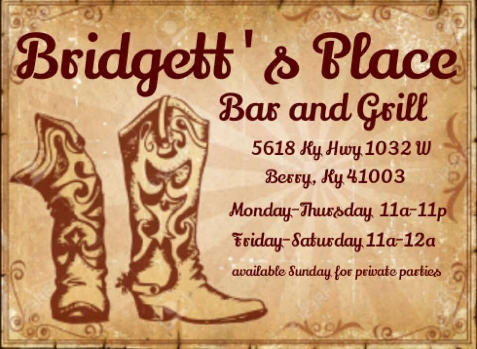 Bridgetts Place | restaurant | 5618 State Hwy 1032, Berry, KY 41003, USA | 8592342629 OR +1 859-234-2629