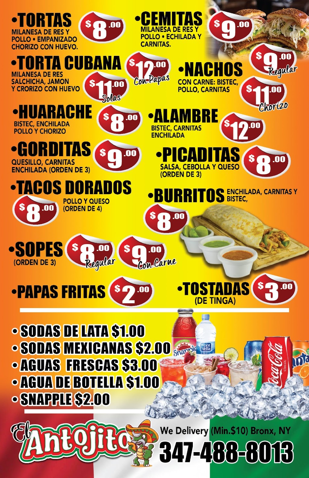 El Antojito | restaurant | 2250 White Plains Rd, Bronx, NY 10467, USA | 3474888013 OR +1 347-488-8013