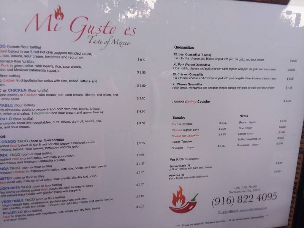 Mi Gusto Es | restaurant | 1801 L St #80, Sacramento, CA 95811, USA | 9168224095 OR +1 916-822-4095