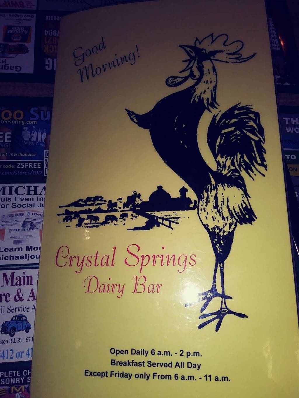 Crystal Springs Dairy Bar | restaurant | 166 West St, Ware, MA 01082, USA | 4139676190 OR +1 413-967-6190