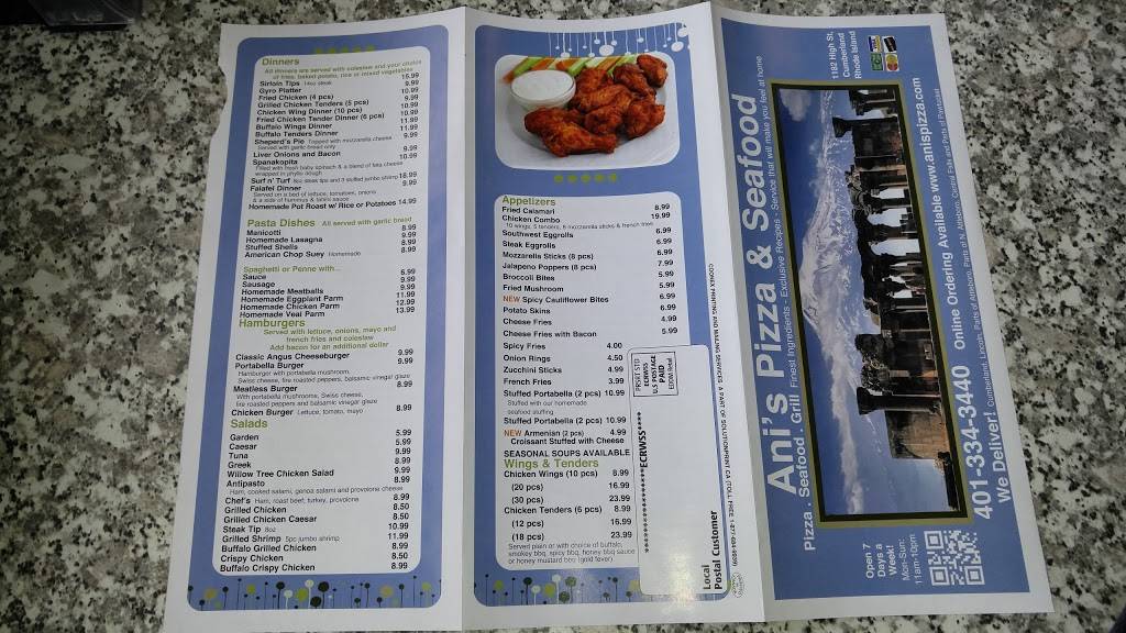 Anis Pizza & Seafood | meal delivery | 1182 High St, Cumberland, RI 02864, USA | 4013343440 OR +1 401-334-3440