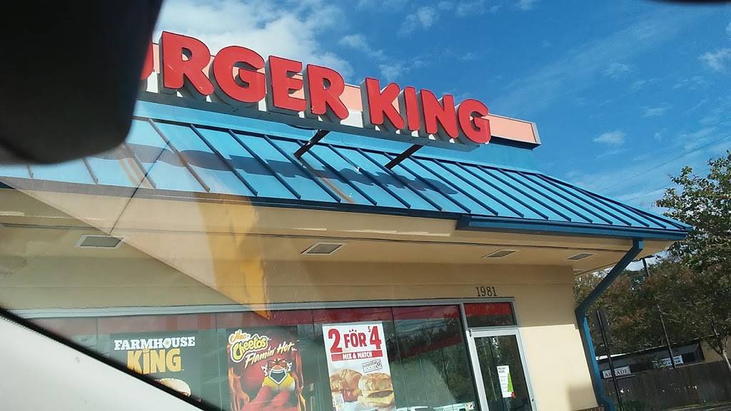 Burger King | restaurant | 1981 Kings Rd, Jacksonville, FL 32209, USA | 9043535814 OR +1 904-353-5814