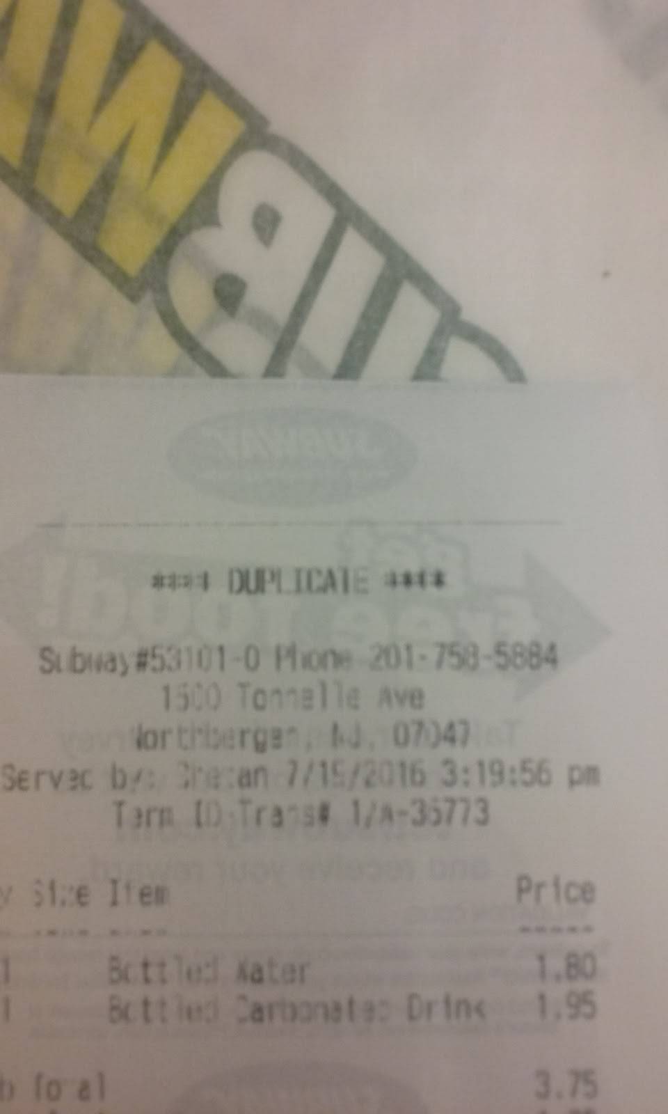 Subway Restaurants | restaurant | 1600 Tonnelle Ave, North Bergen, NJ 07047, USA | 2017585884 OR +1 201-758-5884