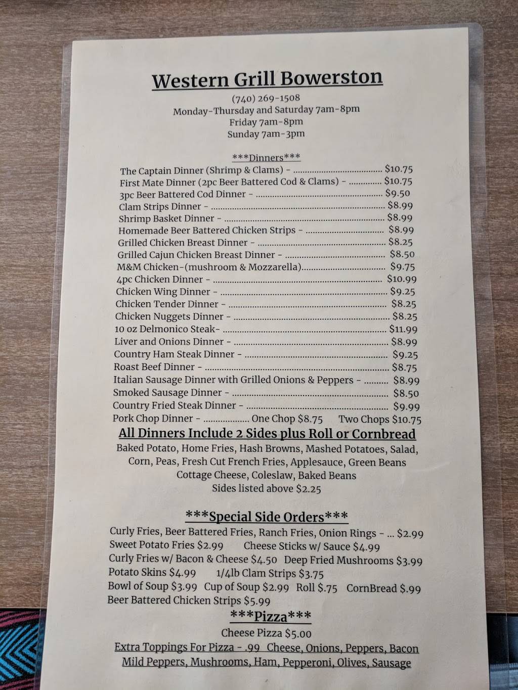 Western Grill | restaurant | 216 Main St, Bowerston, OH 44695, USA | 7402691508 OR +1 740-269-1508